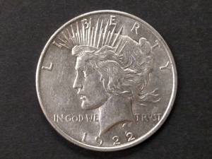 lot 57 image: 1922 Peace Silver Dollar...