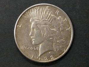 lot 60 image: 1922 S Peace Silver Dollar...