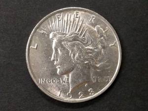 lot 65 image: 1923 Peace Silver Dollar...