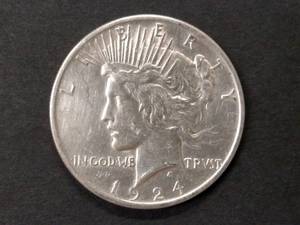 lot 69 image: 1924 Peace Silver Dollar...