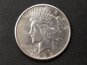lot 70 image: 1925 Peace Silver Dollar...
