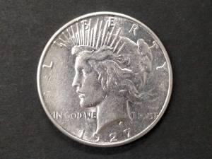 lot 75 image: 1927 S Peace Silver Dollar...
