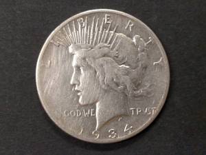 lot 77 image: 1934 S Peace Silver Dollar...