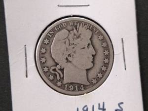 lot 80 image: 1914 S Barber Silver Half Dollar...