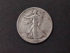 lot 93 image: 1945 Walking Liberty Silver Half Do...