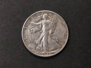 lot 96 image: 1946 S Walking Liberty Silver Half ...