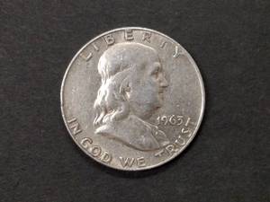 lot 103 image: 1963 D Franklin Silver Half Dollar...