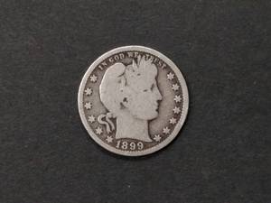 lot 113 image: 1899 Barber Silver Quarter...