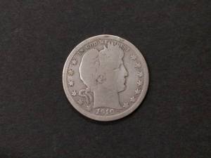 lot 116 image: 1910 D Barber Silver Quarter...