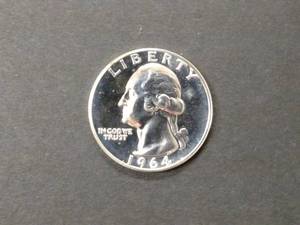 lot 125 image: 1964 Proof Washington Silver Quarte...
