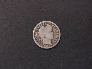 lot 129 image: 1913 Barber Silver Dime...