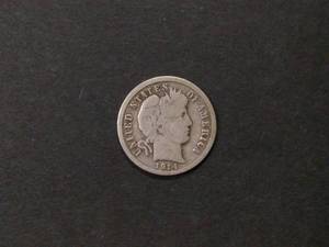 lot 131 image: 1914 D Barber Silver Dime...