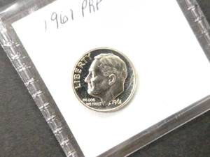 lot 134 image: 1961 Proof Roosevelt Silver Dime...