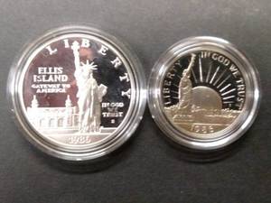 lot 146 image: 1986 Proof Ellis Island .90 Silver ...