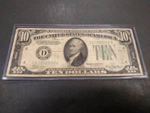 lot 156 image: 1934 A Ten Dollar Federal Reserve N...