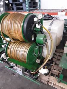 lot 2 image: Skid Sprayer With 2 Reels, 2-Tanks (100 Gal. & 50 Gal.) & 2 Pumps Works