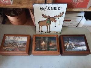 lot 19 image: 3-Terry Redlin Trinket Boxes, 1-Picture