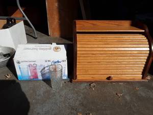 lot 22 image: Bread Box, 12 Piece Set Of Glasses