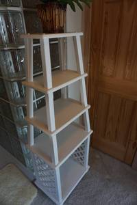 5 Tier Wood White Display Shelving Unit