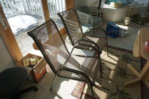 Set of 2 - Metal Framed Lawn Chairs