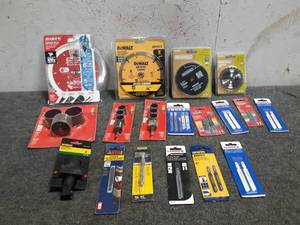 lot 100 image: Lot of Saw Blades, Jigsaw Blades,  Sanding Supplies and More (S38)