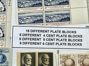 lot 15 image: Lot Of (18) Different Stamp Plate Blocks