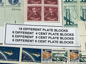 lot 16 image: Lot Of (18) Different Stamp Plate Blocks