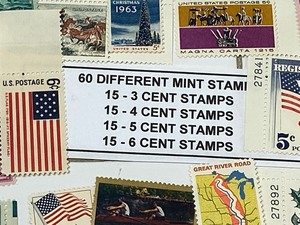 lot 18 image: Lot Of (60) Different Mint Stamps