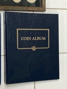 lot 39 image: (2) Coin Collectors Books & (1) Framed Collection Board