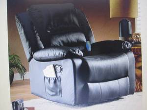 lot 2 image: Overstuffed Recliner with Massage o...