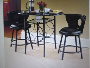 lot 4 image: Faux-Granite Bistro Set open box Re...