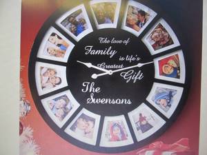 lot 38 image: Personalized Photo Frame Clock open...