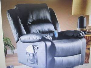 lot 50 image: Overstuffed Recliner with Massage o...