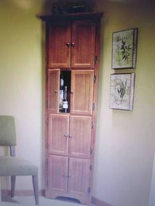 lot 59 image: 8-Door Corner Cabinet open box Reta...