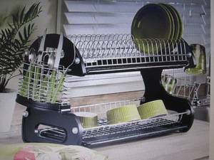 lot 65 image: 2-Tier Dish Rack open box Retail $3...