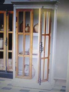 lot 100 image: Tall Window Pane Cabinet open box  ...