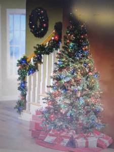 lot 124 image: Prelit Tree, Wreath and Garland Set...