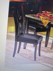 lot 157 image: 3 Open box Nailhead Dining Chairs R...