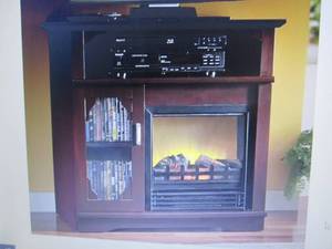 lot 172 image: Media Storage Electric Fireplace Ca...