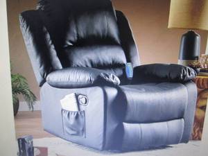 lot 188 image: Overstuffed Recliner with Massage o...
