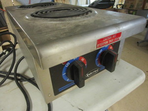 lot 508 image: SUPERIOR STAINLESS STEEL COUNTERTOP TWO-BURNER STOVE