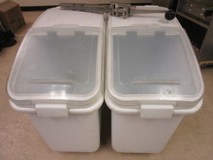 lot 511 image: RUBBERMADE NSF-CERTIFIED ROLLING STORAGE BINS, ENGLUND CAN OPENER