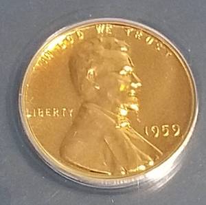 lot 09 image: 1959 PROOF US WHEAT CENT PF66RED ANACS