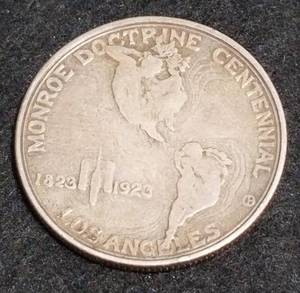 lot 11 image: 1923-S MONROE-ADAMS COMMEMORATIVE US SILVER HALF DOLLAR