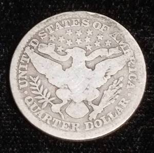 lot 12 image: 1909 BARBER SILVER QUARTER