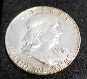 lot 17 image: 1961-D FRANKLIN HALF DOLLAR
