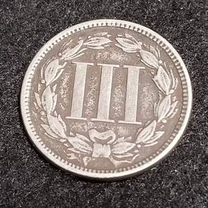 lot 18 image: 1865 US THREE CENT NICKEL