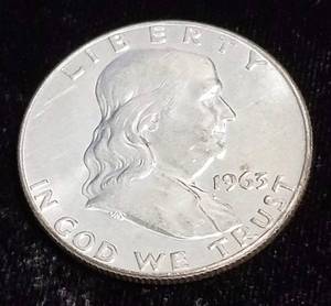 lot 34 image: 1963-D FRANKLIN HALF DOLLAR