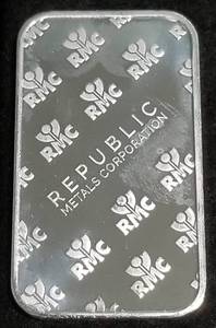 lot 35 image: 1 TROY OZ. .999 FINE SILVER BAR REPUBLIC METALS