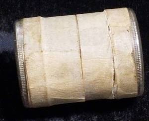 lot 06-A image: 1967 BU-UNC ROLL OF 40% SILVER KENNEDY HALF DOLLARS (20 COINS)